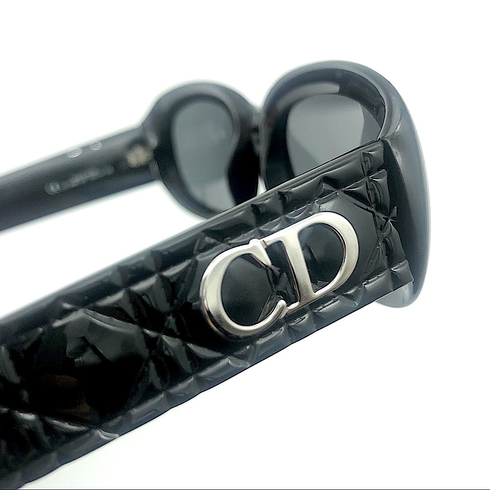 Vintage DIOR Black Quilted Sunglasses with CD Logo